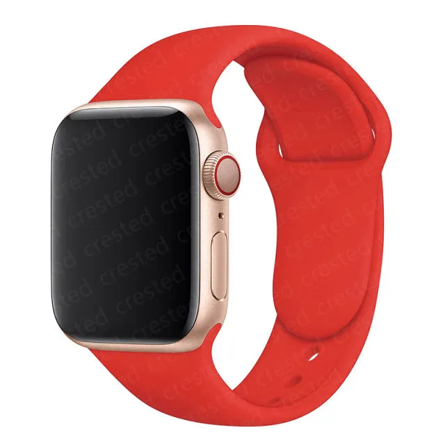 Silicone Strap For Apple Watch band 40mm 44mm 45mm 41mm 38mm 42mm 44 mm Rubber watchband bracelet iWatch serie 3 4 5 6 se 7 band