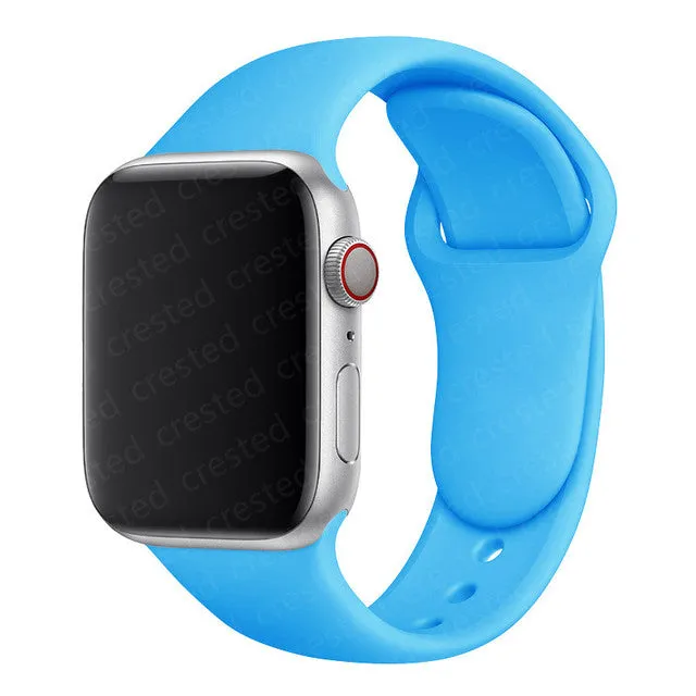 Silicone Strap For Apple Watch band 40mm 44mm 45mm 41mm 38mm 42mm 44 mm Rubber watchband bracelet iWatch serie 3 4 5 6 se 7 band