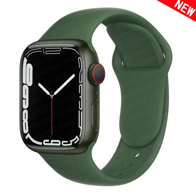 Silicone Strap For Apple Watch band 40mm 44mm 45mm 41mm 38mm 42mm 44 mm Rubber watchband bracelet iWatch serie 3 4 5 6 se 7 band