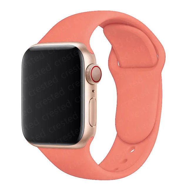 Silicone Strap For Apple Watch band 40mm 44mm 45mm 41mm 38mm 42mm 44 mm Rubber watchband bracelet iWatch serie 3 4 5 6 se 7 band
