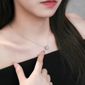 Silver necklace sugar cube light luxury moissanite clavicle chain women's fashion versatile
