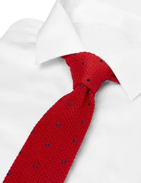 Skinny Square End Polka Dot Knitted Tie