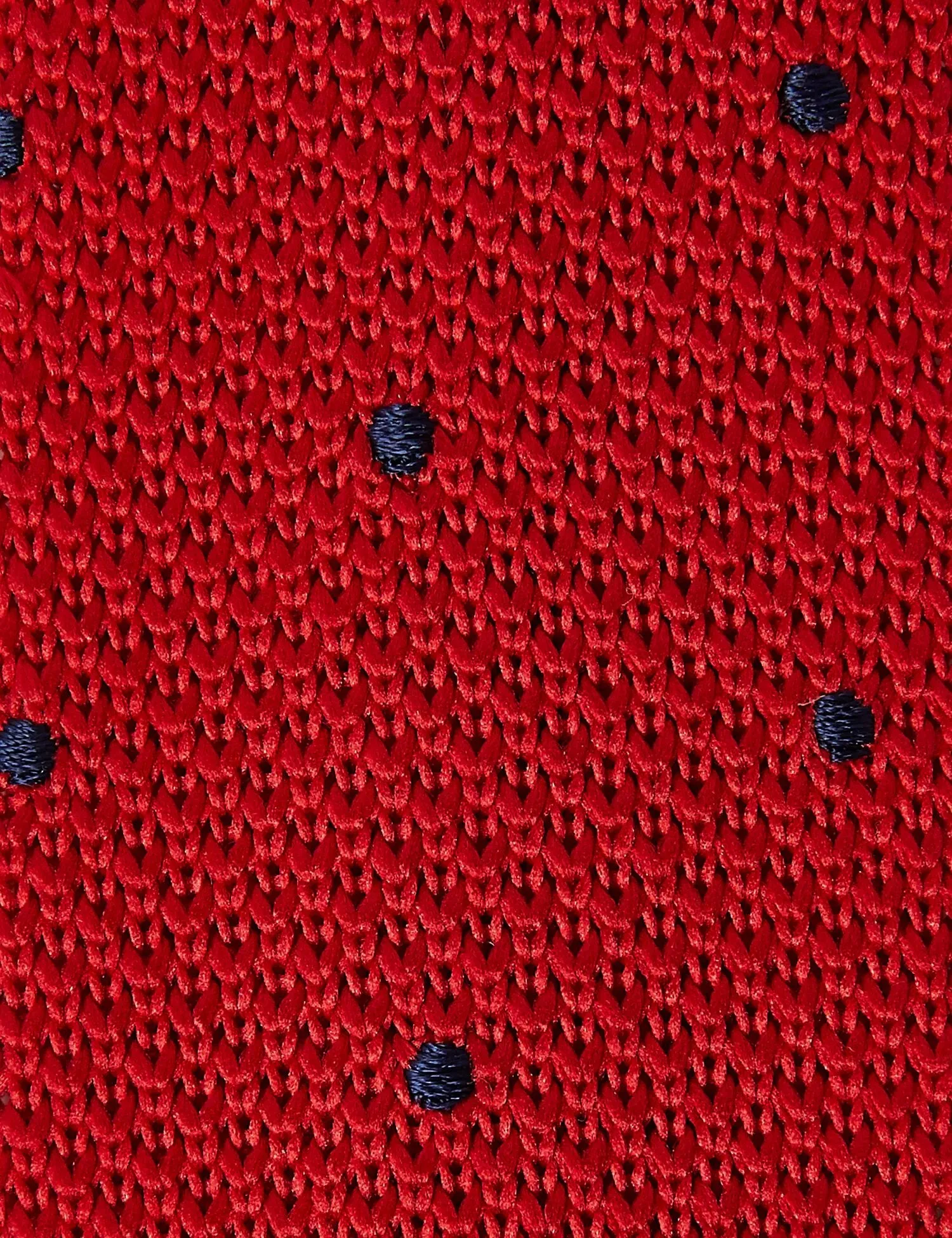 Skinny Square End Polka Dot Knitted Tie
