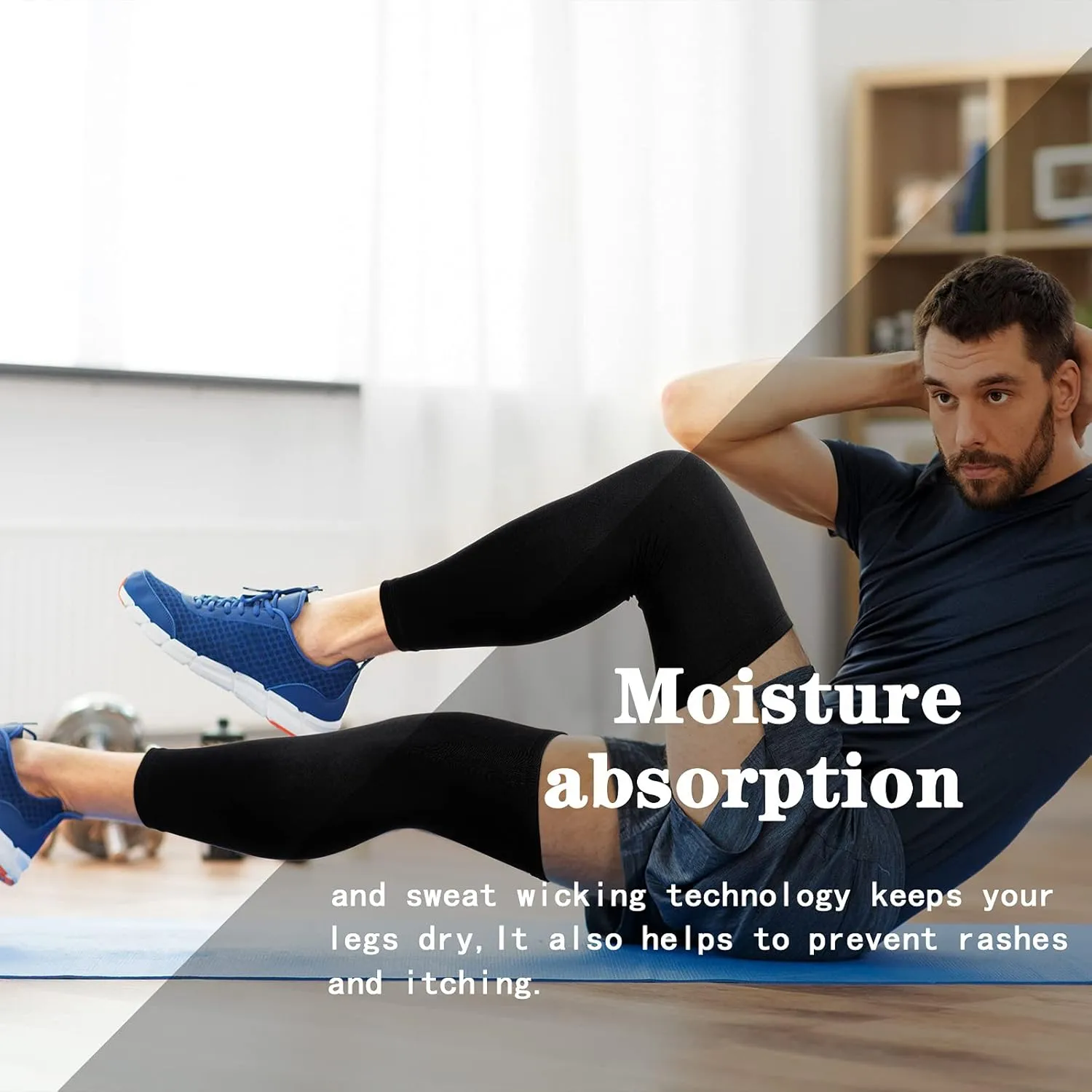 Skylety Compression Leg Sleeve Full Length Leg Sleeves Sports Cycling for Men Women, Running, Basketball