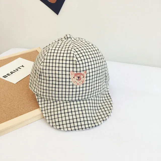 Spring and Summer New Boys and Girls Shade Baseball Beret Cute Cartoon Bear Head Baby Soft-edge Breathable Fashion Children'sCap