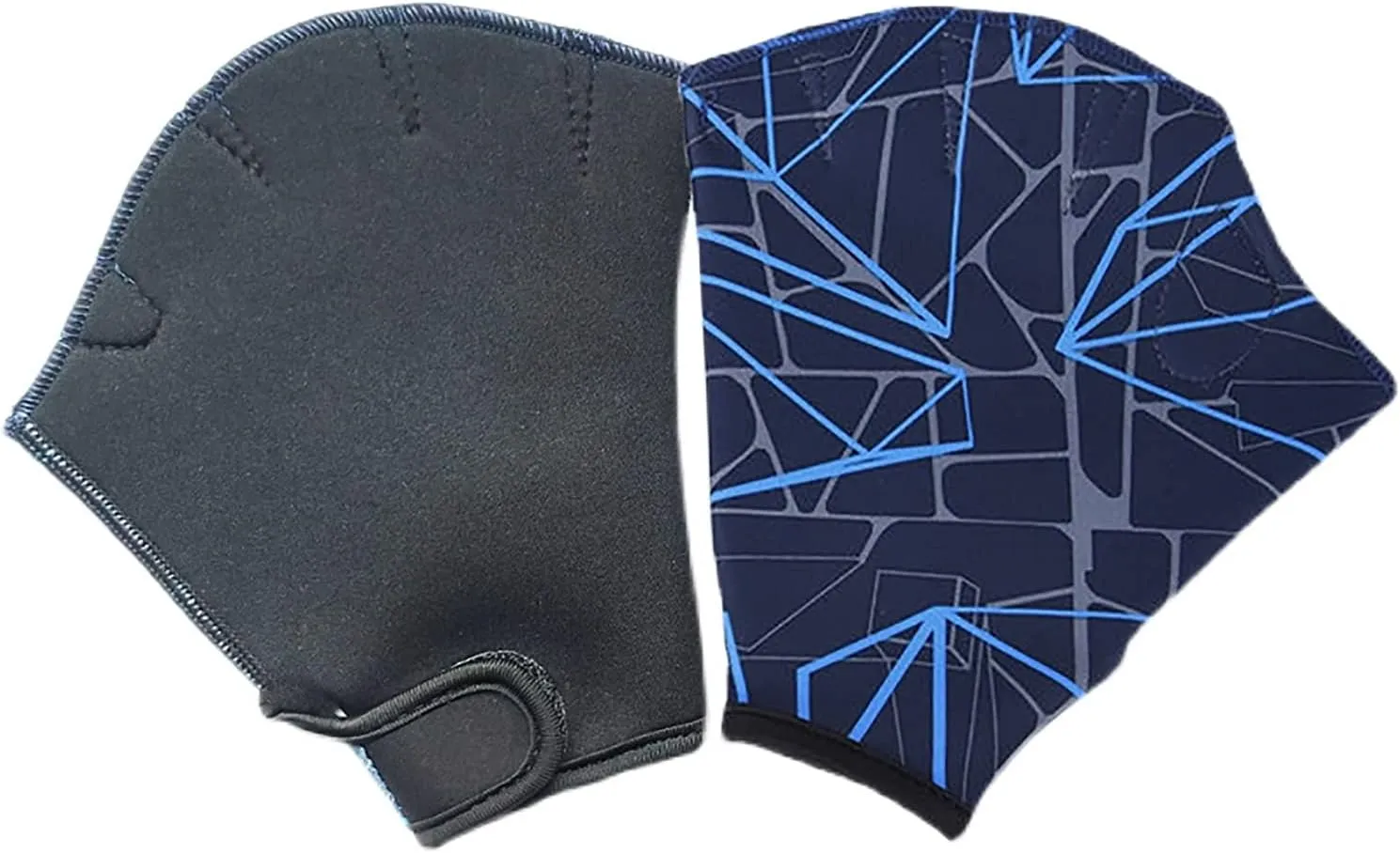 Swimming Gloves Aquatic Webbed Gloves Swim Training Fitness Water Resistance Hand Flippers with Fingers & Adjustable Wrist for Men Women Children