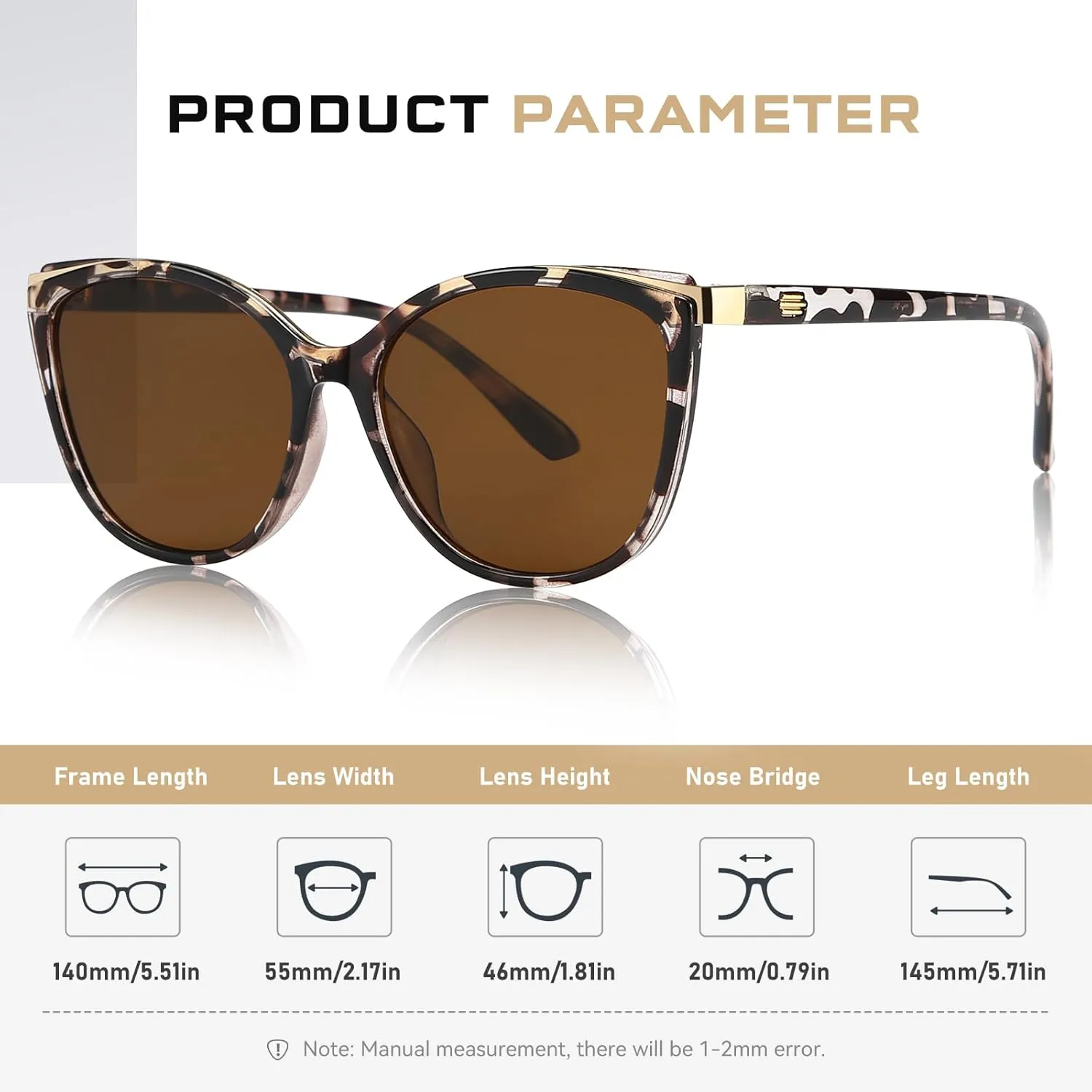 Trendy Cat Eye Sunglasses for Women Fashion Cateye UV400 Protection Glasses CL22017