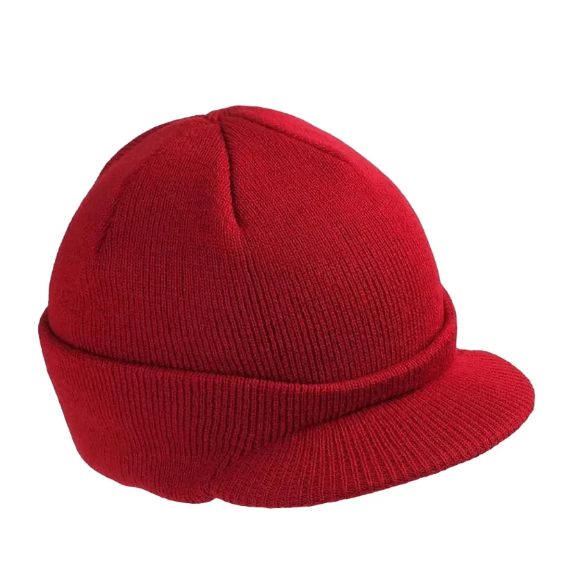 Unisex Esco Peaked Army Beanie Hat Warm Wooly Winter Mens/Ladies Cadet Ski Cap One Size