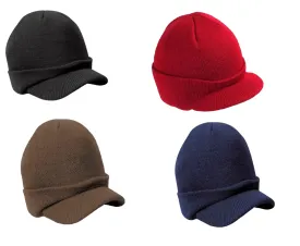 Unisex Esco Peaked Army Beanie Hat Warm Wooly Winter Mens/Ladies Cadet Ski Cap One Size