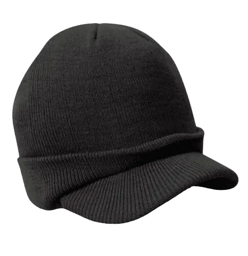Unisex Esco Peaked Army Beanie Hat Warm Wooly Winter Mens/Ladies Cadet Ski Cap One Size