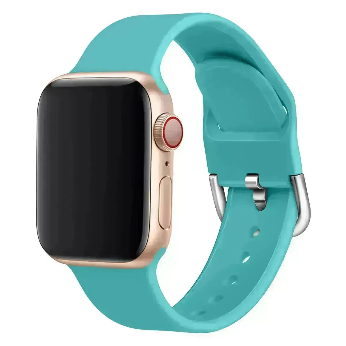 Watch strap solid color silicone watch buckle strap