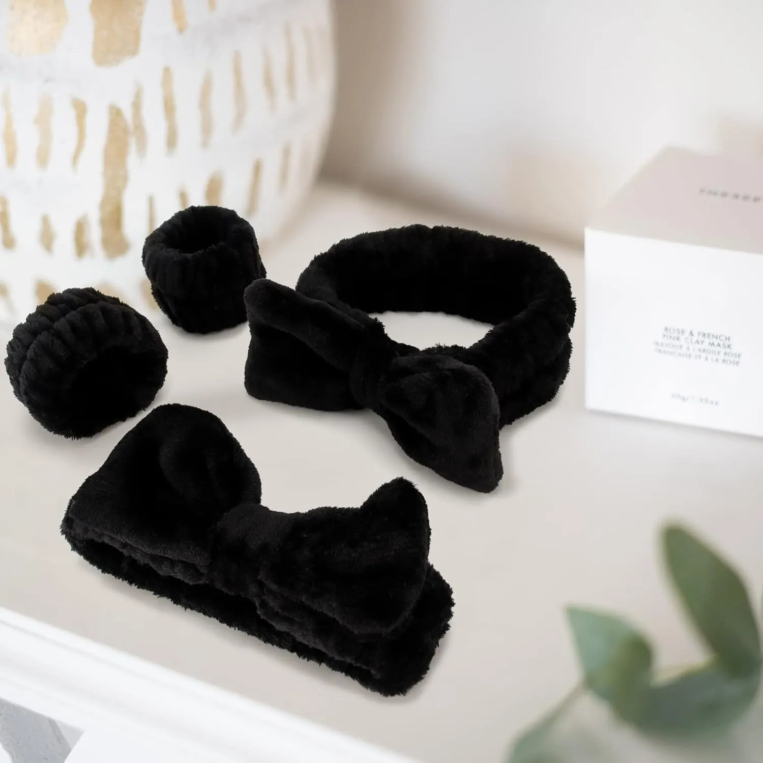 WHAVEL 6PCS Spa Headband and Wristbands Set, Face Wash Headband Wrist Bands for Washing Face Makeup Skincare Hair Band Skin Care Accessories Tools