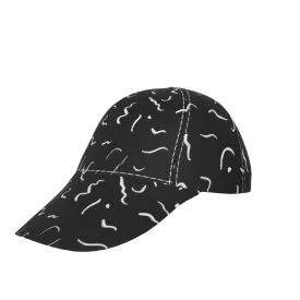 White Scrawl Peaked Cap