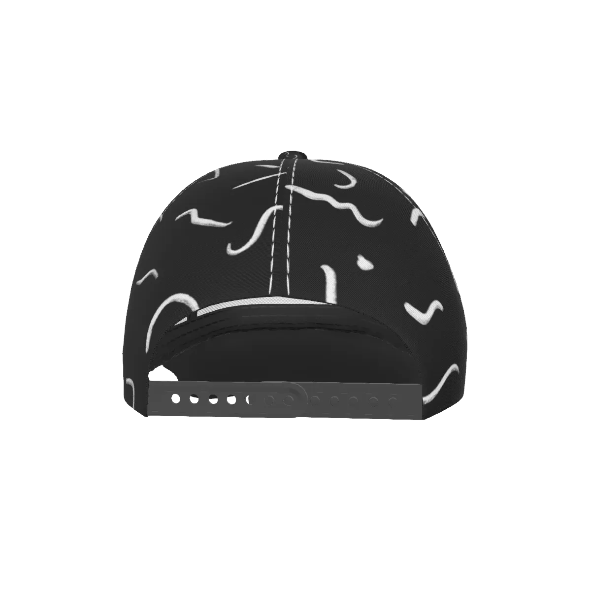 White Scrawl Peaked Cap