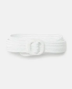 WOVEN PASSEMENTERIE BELT - White