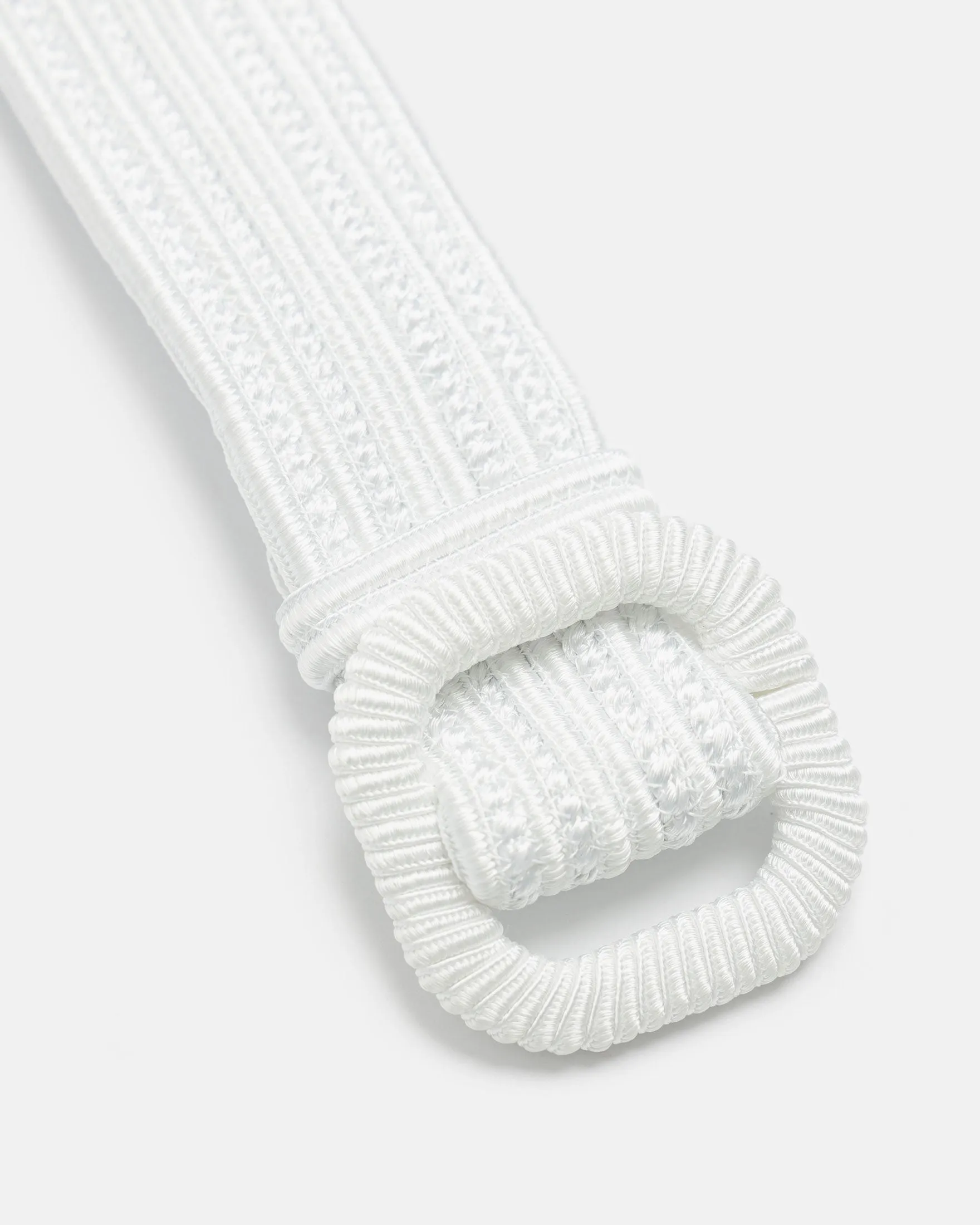 WOVEN PASSEMENTERIE BELT - White