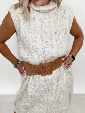 Woven Stretch Belt with Square Buckle, Camel