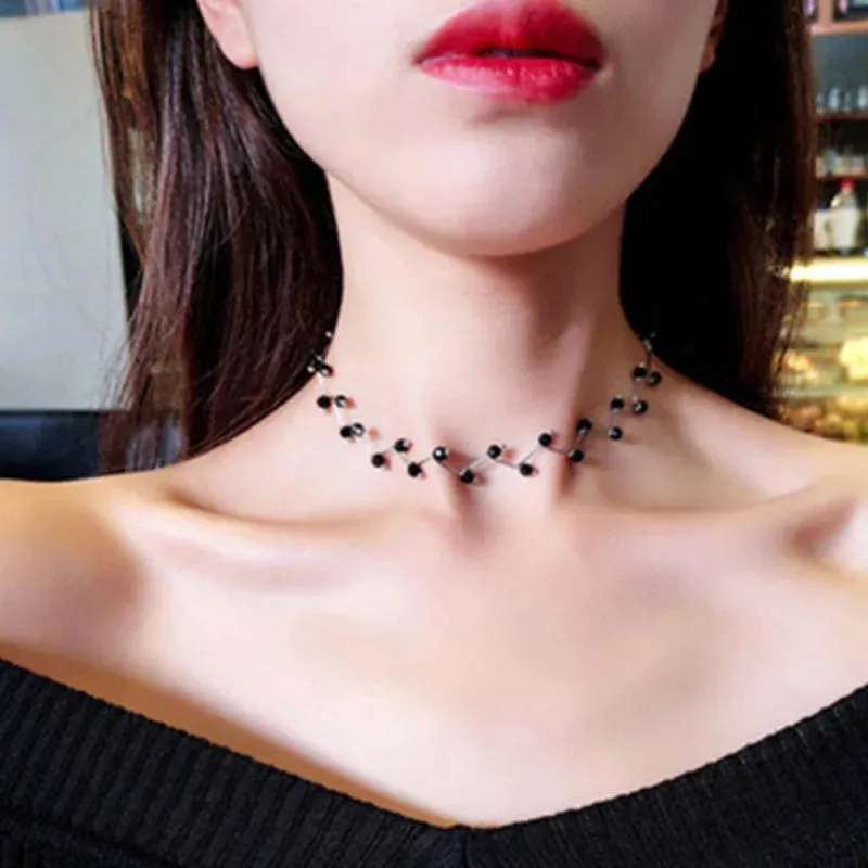Wu's 2022 Imitation Pearl Clavicle Chain Neckband Simple Short Necklace Women's Jewelry Korean Collar Neckband Wholesale