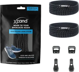 Xpand No Tie Elastic Boot Laces. Hi-Vis Reflective Shoelaces. Ultra Durable for Hiking, Triathletes and Crossfit