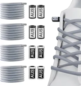 YLOKO No Tie Shoelaces - 2 Pairs, Elastic Round Shoe Laces, Tieless Shoe Strings Replacement Laces for Work Boots, Sneakers